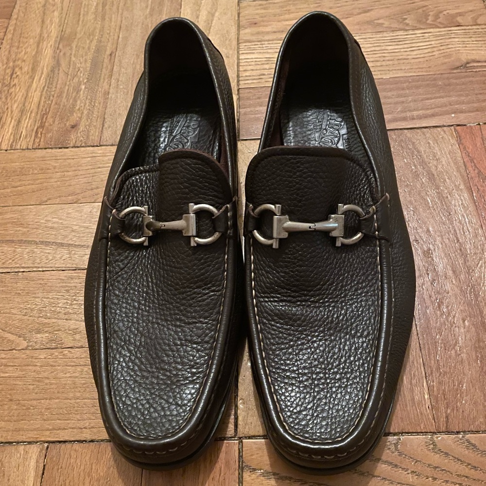 Ferragamo Horse Bit Loafers - Dark Brown